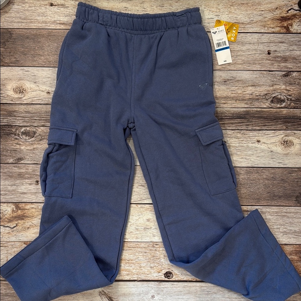 NWT Roxy Girls Blue Cargo Sweatpants